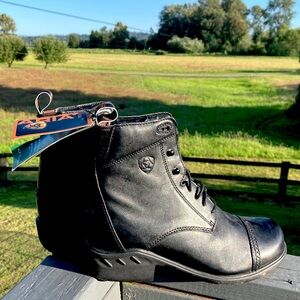 Women’s Ariat equestrian horse riding boots paddock leather black size 7.5